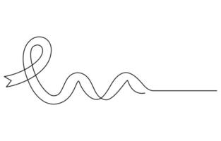 One line art of ribbon cancer as a border in continuous outline vector