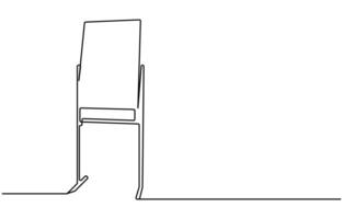 Continuous one line drawing of standing whiteboard vector
