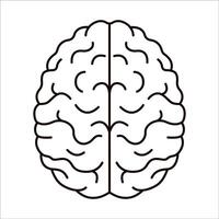 Simple drawing of a brain. Icon design. Outline illustration. vector