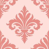 Elegant vintage damask seamless pattern in soft pink tones, ideal for wallpaper, fabric design, backgrounds, luxury branding, classic decor vector