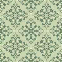 Seamless floral damask pattern in soft green tones, ideal for wallpaper, textile design, and digital backgrounds, bringing elegance and classic charm to projects vector