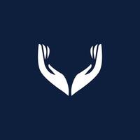 Two hands gesture icon, two hands, praying hands vector