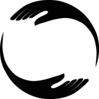 Two hands gesture icon, two hands, circle two hands vector