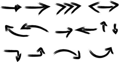 Collection of icon arrow on white background . brush arrow icon . vector