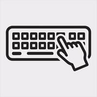 Simple Computer Keyboard Art on White Canvas vector