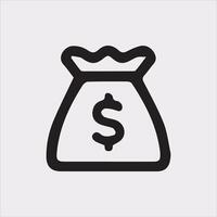 Modern Money Bag Silhouette Ideal for Banking and Business Graphics vector