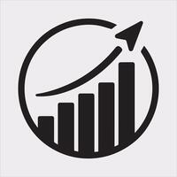 Stylish Bar Chart Illustration for Business Growth Analysis vector