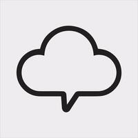 Abstract Cloud Chat Silhouette on Clean White vector