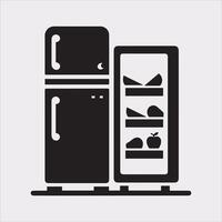 Functional Freezer Refrigerator Silhouette for Diverse Uses vector
