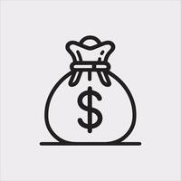 Minimalist Money Bag Silhouette Ideal for Finance Projects vector