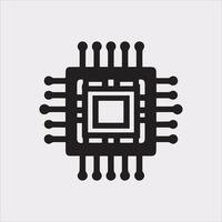 High-Quality Microchip Silhouette for Tech Designs vector