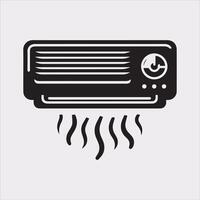 Elegant Air Conditioner Silhouette on a White Background vector