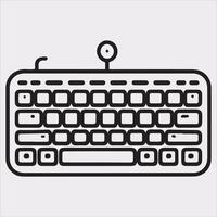 Editable Computer Keyboard Silhouette for Graphic Designers vector