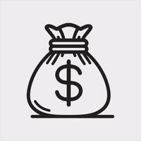 High-Quality Money Bag Silhouette on a white background vector