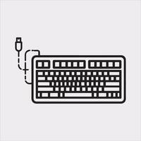Modern Computer Keyboard Silhouette for Web Design vector