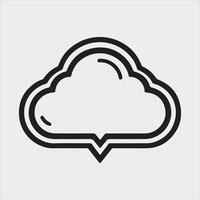 Cloud Chat Silhouette on White Background vector