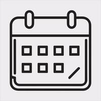 Clean Calendar Silhouette Art on a White Background vector