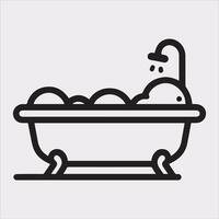 Modern Bathtub Silhouette Versatile Design for Creative Use vector