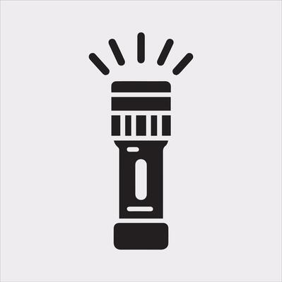 Illustrative Flashlight Silhouette on Clean White Canvas