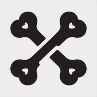 Simple Bone Silhouette on a White Background vector