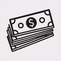 Clean and Simple Banknote Silhouette Design vector