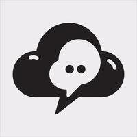 Clean Cloud Chat Silhouette Design for Web vector
