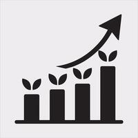 Simple Growth Bar Chart Silhouette on a Crisp White Background vector