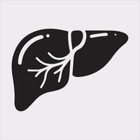 High-Quality Liver Silhouette on a White Background vector