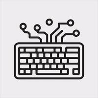 Minimalist Computer Keyboard Silhouette on White vector