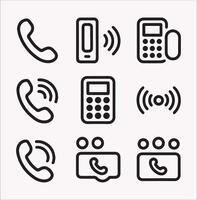Contact Icons Set Elegant Illustrations on a White Background vector