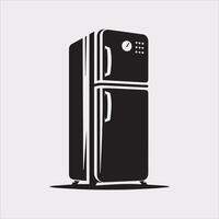 Simplistic Freezer Refrigerator Silhouette for Clean Designs vector