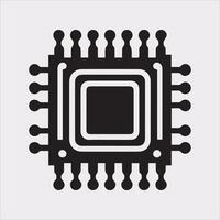 Simple Microchip Illustration Crisp Silhouette on White Background vector