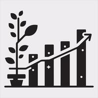 Trendy Bar Chart Silhouette for Effective Business Communication vector