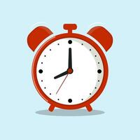 orange alarm clock on a blue background.wake up time. vector