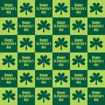 saint patricks day shamrock seamless pattern, plaid clover leaves