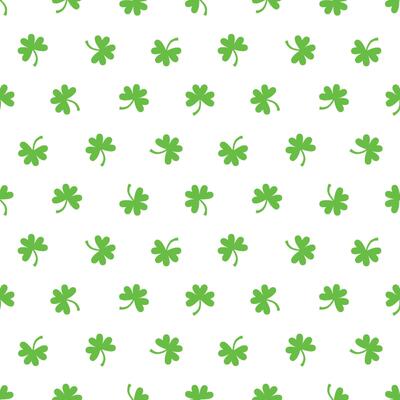 saint patricks day shamrock seamless pattern, green clover leaves on transparent background