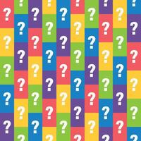 random white question mark pattern in colorful squares, mystery box vector