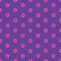 pink floral seamless pattern in simple flat style on purple background vector