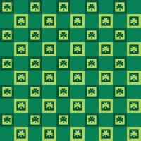 saint patricks day shamrock seamless pattern, plaid clover leaves vector