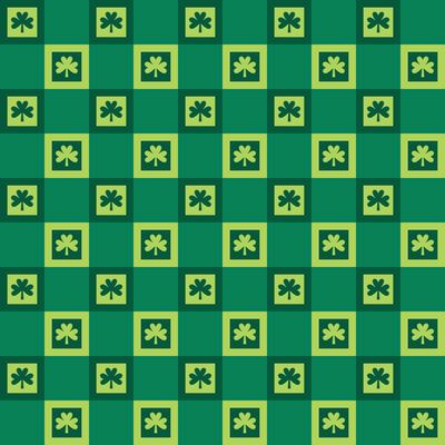 saint patricks day shamrock seamless pattern, plaid clover leaves
