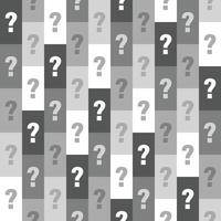 random question mark pattern in monochrome colored boxes, mystery box vector