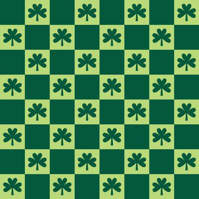saint patricks day shamrock seamless pattern, simple plaid clover leaves