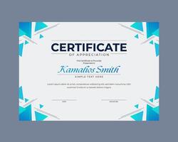 White and blue simple and modern certificate design template vector