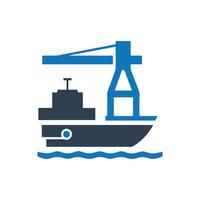 Cargo ship icon on white background vector