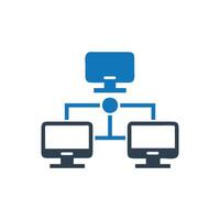 Three computers Network icon on white background vector