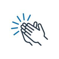 Hands clapping icon on white background vector