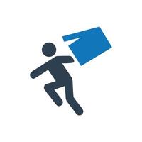 Fall Off Ledge Icon on white background vector
