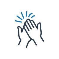 Hands praying icon on white background vector