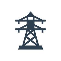 Electric Power line Tower Icon on white background vector