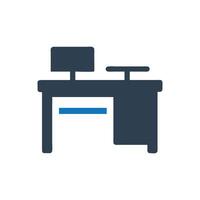 Working Desk Icon on white background vector